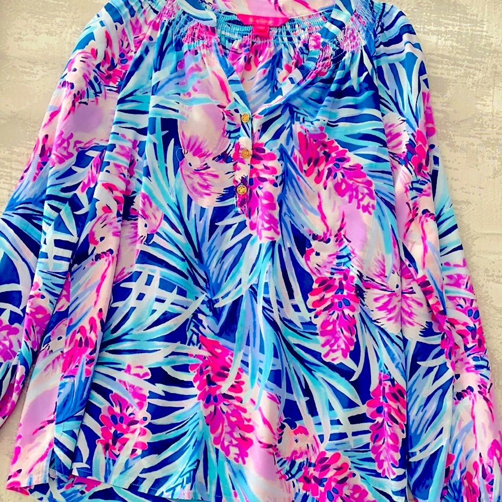 👚LILLY PULITZER SILK BLOUSE 👚 XXS